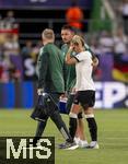 04.07.2025, UEFA Frauen-Europameisterschaft 2025 in der Schweiz. Spieltag 1, Vorrunde, Deutschland - Polen, im Kybunpark (St. Gallen, Schweiz). Muss mit einer schweren Knieverletzung ausgewechselt werden, Giulia Gwinn (Deutschland) 