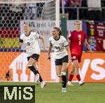 04.07.2025, UEFA Frauen-Europameisterschaft 2025 in der Schweiz. Spieltag 1, Vorrunde, Deutschland - Polen, im Kybunpark (St. Gallen, Schweiz).  Jule Brand (Deutschland) Torjubel  