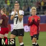 04.07.2025, UEFA Frauen-Europameisterschaft 2025 in der Schweiz. Spieltag 1, Vorrunde, Deutschland - Polen, im Kybunpark (St. Gallen, Schweiz). Selina Cerci (Deutschland) nach dem Spiel mit dem Trikot von Giulia Gwinn (Deutschland) zu Ehren, die verletzt ausgewechselt werden musste