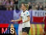 04.07.2025, UEFA Frauen-Europameisterschaft 2025 in der Schweiz. Spieltag 1, Vorrunde, Deutschland - Polen, im Kybunpark (St. Gallen, Schweiz). Lea Schller (Deutschland) nachdenklich 