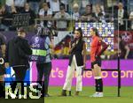 04.07.2025, UEFA Frauen-Europameisterschaft 2025 in der Schweiz. Spieltag 1, Vorrunde, Deutschland - Polen, im Kybunpark (St. Gallen, Schweiz). mitte: Lea Wagner (TV-Moderatorin)