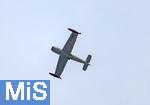 05.07.2025, Bad Wrishofen im Unterallgu,  Am Hillem ber dem Trainingsplatz ein Flugzeug, Hispano Aviacin HA-200D Saeta, Messerschmitt Stiftung, D-IWMS, ein zweistrahliger Trainer und leichtes Erdkampfflugzeug der spanischen Firma Hispano Aviacin.