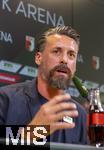 07.07.2025, Fussball 1. Bundesliga 2025/2026, Trainingsauftakt FC Augsburg, Pressekonferenz in der WWK-Arena Augsburg, Vorstellung von Trainer Sandro Wagner (FC Augsburg). 
 

