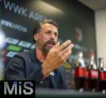07.07.2025, Fussball 1. Bundesliga 2025/2026, Trainingsauftakt FC Augsburg, Pressekonferenz in der WWK-Arena Augsburg, Vorstellung von Trainer Sandro Wagner (FC Augsburg).  
  

