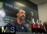 07.07.2025, Fussball 1. Bundesliga 2025/2026, Trainingsauftakt FC Augsburg, Pressekonferenz in der WWK-Arena Augsburg, Vorstellung von Trainer Sandro Wagner (FC Augsburg).  
  

