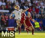 08.07.2025, UEFA Frauen-Europameisterschaft 2025 in der Schweiz. Spieltag 2, Vorrunde, Deutschland - Dnemark, im St-Jakob-Park Basel (Schweiz). li: Sarai Linder (Deutschland) gegen Cornelia Kramer (Dnemark) 