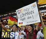 19.07.2025, UEFA Frauen-Europameisterschaft 2025 in der Schweiz. Viertelfinale, Frankreich - Deutschland, im St-Jakob-Park Basel (Schweiz). Sydney Lohmann (Deutschland) wird hier angefeuert, Sydney Lohmann regelt das! 