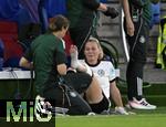 19.07.2025, UEFA Frauen-Europameisterschaft 2025 in der Schweiz. Viertelfinale, Frankreich - Deutschland, im St-Jakob-Park Basel (Schweiz). Sarai Linder (Deutschland) verletzt sich 