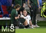 19.07.2025, UEFA Frauen-Europameisterschaft 2025 in der Schweiz. Viertelfinale, Frankreich - Deutschland, im St-Jakob-Park Basel (Schweiz). Sarai Linder (Deutschland) verletzt sich 