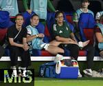 19.07.2025, UEFA Frauen-Europameisterschaft 2025 in der Schweiz. Viertelfinale, Frankreich - Deutschland, im St-Jakob-Park Basel (Schweiz). Sarai Linder (Deutschland) wird behandelt.