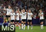 19.07.2025, UEFA Frauen-Europameisterschaft 2025 in der Schweiz. Viertelfinale, Frankreich - Deutschland, im St-Jakob-Park Basel (Schweiz). Die deutschen jubeln