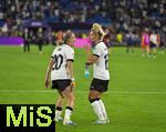 19.07.2025, UEFA Frauen-Europameisterschaft 2025 in der Schweiz. Viertelfinale, Frankreich - Deutschland, im St-Jakob-Park Basel (Schweiz). Frenetischer Schlussjubel nach dem Sieg nach Elfmeterschieen der deutschen Frauen. v.li: Elisa Sen (Deutschland)  mit Linda Dallmann (Deutschland) 