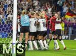 19.07.2025, UEFA Frauen-Europameisterschaft 2025 in der Schweiz. Viertelfinale, Frankreich - Deutschland, im St-Jakob-Park Basel (Schweiz). Frenetischer Schlussjubel nach dem Sieg nach Elfmeterschieen der deutschen Frauen.