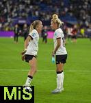 19.07.2025, UEFA Frauen-Europameisterschaft 2025 in der Schweiz. Viertelfinale, Frankreich - Deutschland, im St-Jakob-Park Basel (Schweiz). Frenetischer Schlussjubel nach dem Sieg nach Elfmeterschieen der deutschen Frauen. v.li: Elisa Sen (Deutschland)  mit Linda Dallmann (Deutschland) 