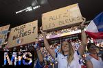 19.07.2025, UEFA Frauen-Europameisterschaft 2025 in der Schweiz. Viertelfinale, Frankreich - Deutschland, im St-Jakob-Park Basel (Schweiz). Fans Frankreich feuern ihr Team an.