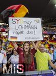 19.07.2025, UEFA Frauen-Europameisterschaft 2025 in der Schweiz. Viertelfinale, Frankreich - Deutschland, im St-Jakob-Park Basel (Schweiz). Fans Deutschland (Sydney Lohmann regelt das) 