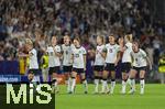 19.07.2025, UEFA Frauen-Europameisterschaft 2025 in der Schweiz. Viertelfinale, Frankreich - Deutschland, im St-Jakob-Park Basel (Schweiz). Elfmeterschiessen nach der Verlngerung: Die Deutschen jubeln gemeinsam, Linda Dallmann (Deutschland), Janina Minge  (Deutschland), Sjoeke Nsken (Deutschland), Sophia Kleinherne (Deutschland), Sara Dbritz (Deutschland), Selina Cerci (Deutschland), Klara Bhl (Deutschland)  