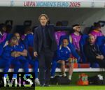 19.07.2025, UEFA Frauen-Europameisterschaft 2025 in der Schweiz. Viertelfinale, Frankreich - Deutschland, im St-Jakob-Park Basel (Schweiz). Trainer Laurent Bonadei (Frankreich) 