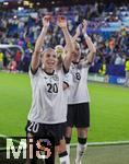 19.07.2025, UEFA Frauen-Europameisterschaft 2025 in der Schweiz. Viertelfinale, Frankreich - Deutschland, im St-Jakob-Park Basel (Schweiz). Schlussjubel Elisa Sen (Deutschland)  Janina Minge  (Deutschland) 