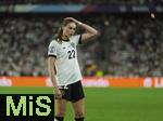 19.07.2025, UEFA Frauen-Europameisterschaft 2025 in der Schweiz. Viertelfinale, Frankreich - Deutschland, im St-Jakob-Park Basel (Schweiz). Jule Brand (Deutschland) nachdenklich 