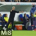 19.07.2025, UEFA Frauen-Europameisterschaft 2025 in der Schweiz. Viertelfinale, Frankreich - Deutschland, im St-Jakob-Park Basel (Schweiz). Trainer Christian Wck (Deutschland) in Rage.
