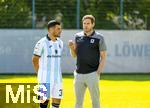 20.07.2025, Fussball 3. Liga 2025/2026, 25.Spieltag, TSV 1860 Mnchen Training an der Grnwalder Strasse Mnchen, v.li:  Kevin Volland (TSV 1860 Mnchen) mit Geschftsfhrer Sport Dr. Christian Werner (1860 Mnchen)   
