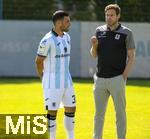 20.07.2025, Fussball 3. Liga 2025/2026, 25.Spieltag, TSV 1860 Mnchen Training an der Grnwalder Strasse Mnchen, v.li:  Kevin Volland (TSV 1860 Mnchen) mit Geschftsfhrer Sport Dr. Christian Werner (1860 Mnchen)   
