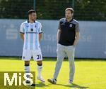 20.07.2025, Fussball 3. Liga 2025/2026, 25.Spieltag, TSV 1860 Mnchen Training an der Grnwalder Strasse Mnchen, v.li:  Kevin Volland (TSV 1860 Mnchen) mit Geschftsfhrer Sport Dr. Christian Werner (1860 Mnchen)   
