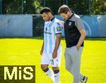 20.07.2025, Fussball 3. Liga 2025/2026, 25.Spieltag, TSV 1860 Mnchen Training an der Grnwalder Strasse Mnchen, v.li:  Kevin Volland (TSV 1860 Mnchen) mit Geschftsfhrer Sport Dr. Christian Werner (1860 Mnchen)  
