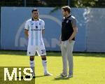 20.07.2025, Fussball 3. Liga 2025/2026, 25.Spieltag, TSV 1860 Mnchen Training an der Grnwalder Strasse Mnchen, v.li:  Kevin Volland (TSV 1860 Mnchen) mit Geschftsfhrer Sport Dr. Christian Werner (1860 Mnchen)   
