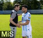 20.07.2025, Fussball 3. Liga 2025/2026, 25.Spieltag, TSV 1860 Mnchen Training an der Grnwalder Strasse Mnchen, re:  Kevin Volland (TSV 1860 Mnchen) mit Geschftsfhrer Sport Dr. Christian Werner (li, 1860 Mnchen) 
