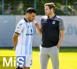 20.07.2025, Fussball 3. Liga 2025/2026, 25.Spieltag, TSV 1860 Mnchen Training an der Grnwalder Strasse Mnchen, v.li:  Kevin Volland (TSV 1860 Mnchen) mit Geschftsfhrer Sport Dr. Christian Werner (1860 Mnchen)   
