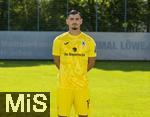 20.07.2025, Fussball 3. Liga 2025/2026, TSV 1860 Mnchen, Portrttermin 2025/2026, Mannschaftsfoto an der Grnwalderstrasse, Mnchen. Torwart Miran Qela; TSV 1860 Mnchen

