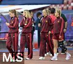 23.07.2025, UEFA Frauen-Europameisterschaft 2025 in der Schweiz. Halbfinale, Deutschland - Spanien, Im Stadion Letzigrund Zrich.  auf dem Bild  Kathrin Hendrich, Giulia Gwinn (Deutschland) und Sjoeke Nsken (Deutschland) 