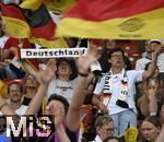 23.07.2025, UEFA Frauen-Europameisterschaft 2025 in der Schweiz. Halbfinale, Deutschland - Spanien, Im Stadion Letzigrund Zrich. Die deutschen Fans feuern an