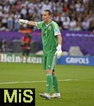 23.07.2025, UEFA Frauen-Europameisterschaft 2025 in der Schweiz. Halbfinale, Deutschland - Spanien, Im Stadion Letzigrund Zrich. Torhterin Ann-Katrin Berger (Deutschland) gestikuliert.