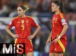 23.07.2025, UEFA Frauen-Europameisterschaft 2025 in der Schweiz. Halbfinale, Deutschland - Spanien, Im Stadion Letzigrund Zrich. v.l. Esther Gonzalez (Spanien) und Mara Mendez (Spanien) nachdenklich.