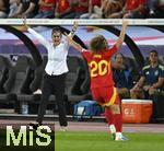 23.07.2025, UEFA Frauen-Europameisterschaft 2025 in der Schweiz. Halbfinale, Deutschland - Spanien, Im Stadion Letzigrund Zrich. Trainerin Montserrat Tome (Spanien) unzufrieden