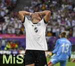 23.07.2025, UEFA Frauen-Europameisterschaft 2025 in der Schweiz. Halbfinale, Deutschland - Spanien, Im Stadion Letzigrund Zrich. Carlotta Wamser (Deutschland) schlgt die Hnde vors Gesicht.