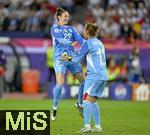 23.07.2025, UEFA Frauen-Europameisterschaft 2025 in der Schweiz. Halbfinale, Deutschland - Spanien, Im Stadion Letzigrund Zrich. v.l. Torhterin Adriana Nanclares (Spanien) und Torhterin Catalina Coll (Spanien) jubeln.
