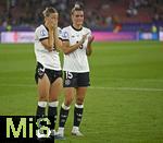 23.07.2025, UEFA Frauen-Europameisterschaft 2025 in der Schweiz. Halbfinale, Deutschland - Spanien, Im Stadion Letzigrund Zrich. v.l.  Klara Bhl (Deutschland) und Selina Cerci (Deutschland)  sind traurig