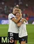 23.07.2025, UEFA Frauen-Europameisterschaft 2025 in der Schweiz. Halbfinale, Deutschland - Spanien, Im Stadion Letzigrund Zrich. v.l.  Selina Cerci (Deutschland) und Linda Dallmann (Deutschland) sind traurig