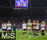 23.07.2025, UEFA Frauen-Europameisterschaft 2025 in der Schweiz. Halbfinale, Deutschland - Spanien, Im Stadion Letzigrund Zrich. Enttusche deutsche Spielerinnen nach der 0:1 Niederlage im Halbfinale,  Klara Bhl (Deutschland), Lea Schller (Deutschland), Selina Cerci (Deutschland), Sydney Lohmann (Deutschland), Torhterin Ena Mahmutovic (Deutschland), Cora Zicai (Deutschland), Selina Cerci (Deutschland), Linda Dallmann (Deutschland).