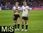 23.07.2025, UEFA Frauen-Europameisterschaft 2025 in der Schweiz. Halbfinale, Deutschland - Spanien, Im Stadion Letzigrund Zrich. Enttusche deutsche Spielerinnen nach der 0:1 Niederlage im Halbfinale, von links: Klara Bhl (Deutschland), Selina Cerci (Deutschland), 