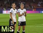 23.07.2025, UEFA Frauen-Europameisterschaft 2025 in der Schweiz. Halbfinale, Deutschland - Spanien, Im Stadion Letzigrund Zrich. Enttusche deutsche Spielerinnen nach der 0:1 Niederlage im Halbfinale, von links: Klara Bhl (Deutschland), Selina Cerci (Deutschland), 