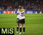 23.07.2025, UEFA Frauen-Europameisterschaft 2025 in der Schweiz. Halbfinale, Deutschland - Spanien, Im Stadion Letzigrund Zrich. Enttusche deutsche Spielerinnen nach der 0:1 Niederlage im Halbfinale, von links: Klara Bhl (Deutschland), Selina Cerci (Deutschland), 