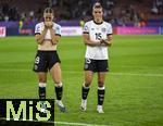 23.07.2025, UEFA Frauen-Europameisterschaft 2025 in der Schweiz. Halbfinale, Deutschland - Spanien, Im Stadion Letzigrund Zrich. Enttusche deutsche Spielerinnen nach der 0:1 Niederlage im Halbfinale, von links: Klara Bhl (Deutschland), Selina Cerci (Deutschland), 