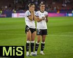 23.07.2025, UEFA Frauen-Europameisterschaft 2025 in der Schweiz. Halbfinale, Deutschland - Spanien, Im Stadion Letzigrund Zrich. Enttusche deutsche Spielerinnen nach der 0:1 Niederlage im Halbfinale, von links: Klara Bhl (Deutschland), Selina Cerci (Deutschland), 