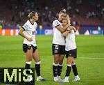 23.07.2025, UEFA Frauen-Europameisterschaft 2025 in der Schweiz. Halbfinale, Deutschland - Spanien, Im Stadion Letzigrund Zrich. Enttusche deutsche Spielerinnen nach der 0:1 Niederlage im Halbfinale, von links:  Klara Bhl (Deutschland), Selina Cerci (Deutschland), Linda Dallmann (Deutschland) 