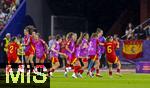 23.07.2025, UEFA Frauen-Europameisterschaft 2025 in der Schweiz. Halbfinale, Deutschland - Spanien, Im Stadion Letzigrund Zrich. Frenetischer Jubel der Spanierinnen nach dem Siegtreffer in der Schlussphase der Verlngerung von Aitana Bonmati (re, Spanien) 